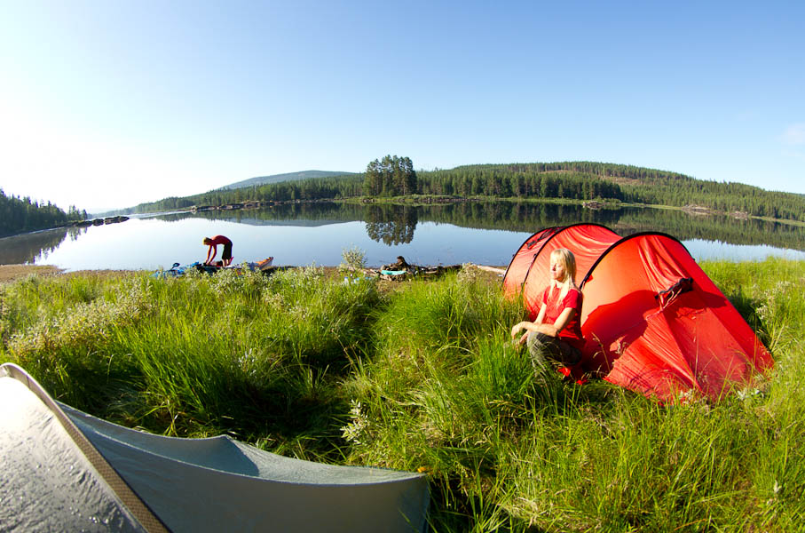 Camping at Siksele along Vindelälven