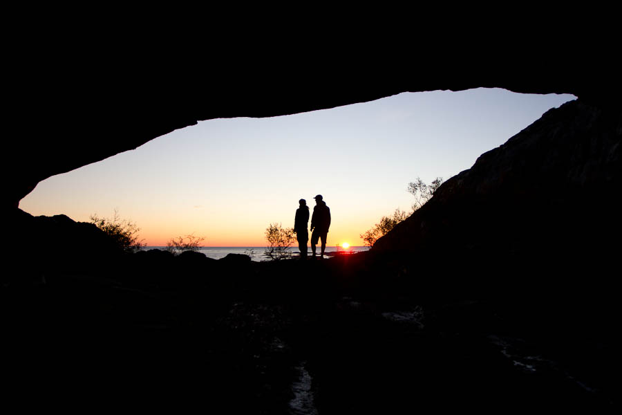 Cave on the Island Halmöya in Norway